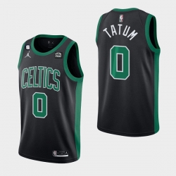 Men Boston Celtics 0 Jayson Tatum Black No 6 Patch Stitched Basketball Jersey