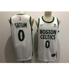 Men Boston Celtics 0 Jayson Tatum White 2021 Nike City Edition Swingman Stitched NBA Jersey With The Sponsor Logo