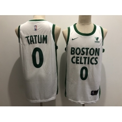 Men Boston Celtics 0 Jayson Tatum White 2021 Nike City Edition Swingman Stitched NBA Jersey With The Sponsor Logo