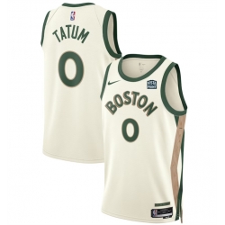Men Boston Celtics 0 Jayson Tatum White 2023 24 City Edition Stitched Basketball Jersey