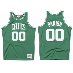 Men Boston Celtics 00 Robert Parish Green 1985 86 Throwback Stitched Jersey