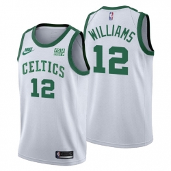 Men Boston Celtics 12 Grant Williams Men Nike Releases Classic Edition NBA 75th Anniversary Jersey White