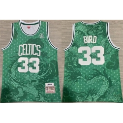 Men Boston Celtics 33 Larry Bird Green 1995 96 Throwback Stitched Jersey