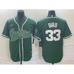 Men Boston Celtics 33 Larry Bird Green Stitched Baseball Jersey