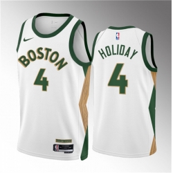 Men Boston Celtics 4 Jrue Holiday White 2023 24 City Edition Stitched Basketball Jersey