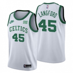 Men Boston Celtics 45 Romeo Langford Men Nike Releases Classic Edition NBA 75th Anniversary Jersey White