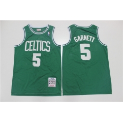 Men Boston Celtics #5 Kevin Garnett Green Throwback Stitched NBA Jersey