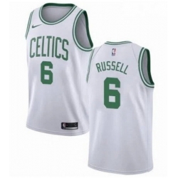 Men Boston Celtics 6 Bill Russell White Stitched Basketball Jersey