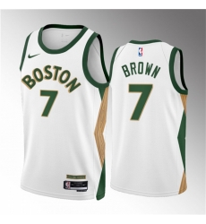 Men Boston Celtics 7 Jaylen Brown White 2023 24 City Edition Stitched Basketball Jersey