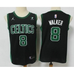 Men Boston Celtics 8 Kemba Walker Black 2021 Brand Jordan Swingman Stitched NBA Jersey With NEW Sponsor Logo