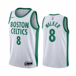 Men Boston Celtics 8 Kemba Walker White 2020 21 City Edition Swin