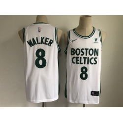 Men Boston Celtics 8 Kemba Walker White 2021 Nike City Edition Swingman Stitched NBA Jersey