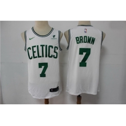 Men Boston Celtics Jaylen Brown 7 White NBA New Nike Swingman jersey