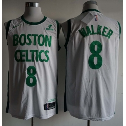 Men Boston Celtics Kemba Walker 8 White City Edition NBA Jersey