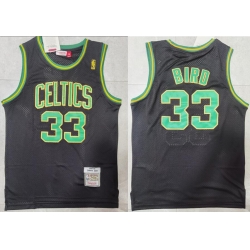 Men Boston Celtics Larry Bird 33 Black Hardwood Classic NBA Jersey