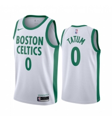 Men Nike Boston Celtics 0 Jayson Tatum White NBA Swingman 2020 21 City Edition Jersey