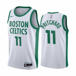 Men Nike Boston Celtics 11 Payton Pritchard White NBA Swingman 2020 21 City Edition Jersey