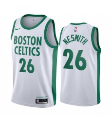 Men Nike Boston Celtics 26 Aaron Nesmith White NBA Swingman 2020 21 City Edition Jersey