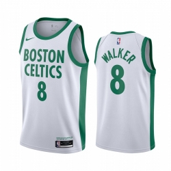 Men Nike Boston Celtics 8 Kemba Walker White NBA Swingman 2020 21 City Edition Jersey
