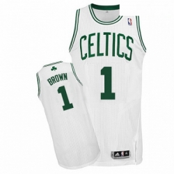 Mens Adidas Boston Celtics 1 Walter Brown Authentic White Home NBA Jersey