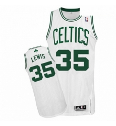 Mens Adidas Boston Celtics 35 Reggie Lewis Authentic White Home NBA Jersey 