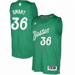 Mens Adidas Boston Celtics 36 Marcus Smart Authentic Green 2016 2017 Christmas Day NBA Jersey