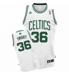 Mens Adidas Boston Celtics 36 Marcus Smart Swingman White Home NBA Jersey