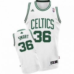 Mens Adidas Boston Celtics 36 Marcus Smart Swingman White Home NBA Jersey