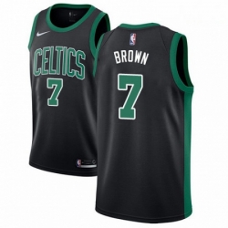 Mens Adidas Boston Celtics 7 Jaylen Brown Authentic Black NBA Jersey Statement Edition