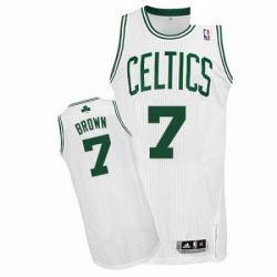 Mens Adidas Boston Celtics 7 Jaylen Brown Authentic White Home NBA Jersey
