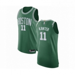 Mens Boston Celtics 11 Enes Kanter Authentic GreenWhite No Road Basketball Jersey Icon Edition 