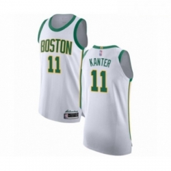 Mens Boston Celtics 11 Enes Kanter Authentic White Basketball Jersey City Edition 