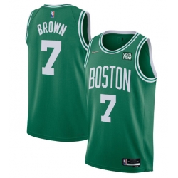 Men's Boston Celtics #7 Jaylen Brown 75th Anniversary Green Stitched Basketball Jersey