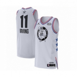 Mens Jordan Boston Celtics 11 Kyrie Irving Authentic White 2019 All Star Game Basketball Jersey 