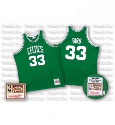 Mens Mitchell and Ness Boston Celtics 33 Larry Bird Authentic Green Throwback NBA Jersey