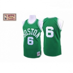 Mens Mitchell and Ness Boston Celtics 6 Bill Russell Swingman Green Throwback NBA Jersey