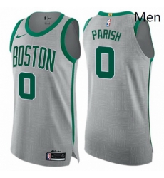 Mens Nike Boston Celtics 0 Robert Parish Authentic Gray NBA Jersey City Edition 