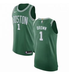 Mens Nike Boston Celtics 1 Walter Brown Authentic GreenWhite No Road NBA Jersey Icon Edition