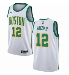 Mens Nike Boston Celtics 12 Terry Rozier Swingman White NBA Jersey City Edition 