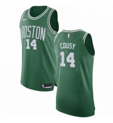 Mens Nike Boston Celtics 14 Bob Cousy Authentic GreenWhite No Road NBA Jersey Icon Edition