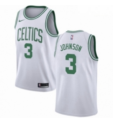 Mens Nike Boston Celtics 3 Dennis Johnson Authentic White NBA Jersey Association Edition