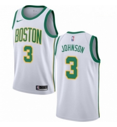 Mens Nike Boston Celtics 3 Dennis Johnson Swingman White NBA Jersey City Edition