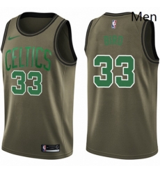 Mens Nike Boston Celtics 33 Larry Bird Swingman Green Salute to Service NBA Jersey