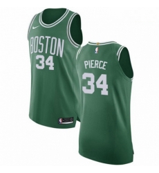 Mens Nike Boston Celtics 34 Paul Pierce Authentic GreenWhite No Road NBA Jersey Icon Edition 