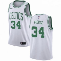 Mens Nike Boston Celtics 34 Paul Pierce Swingman White NBA Jersey Association Edition 