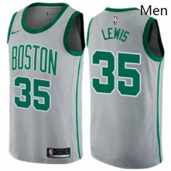 Mens Nike Boston Celtics 35 Reggie Lewis Swingman Gray NBA Jersey City Edition 