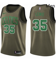 Mens Nike Boston Celtics 35 Reggie Lewis Swingman Green Salute to Service NBA Jersey 