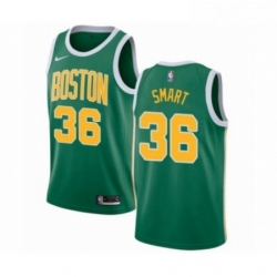 Mens Nike Boston Celtics 36 Marcus Smart Green Swingman Jersey Earned Edition