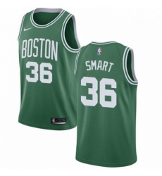 Mens Nike Boston Celtics 36 Marcus Smart Swingman GreenWhite No Road NBA Jersey Icon Edition