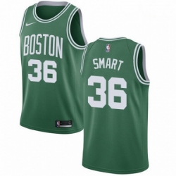 Mens Nike Boston Celtics 36 Marcus Smart Swingman GreenWhite No Road NBA Jersey Icon Edition